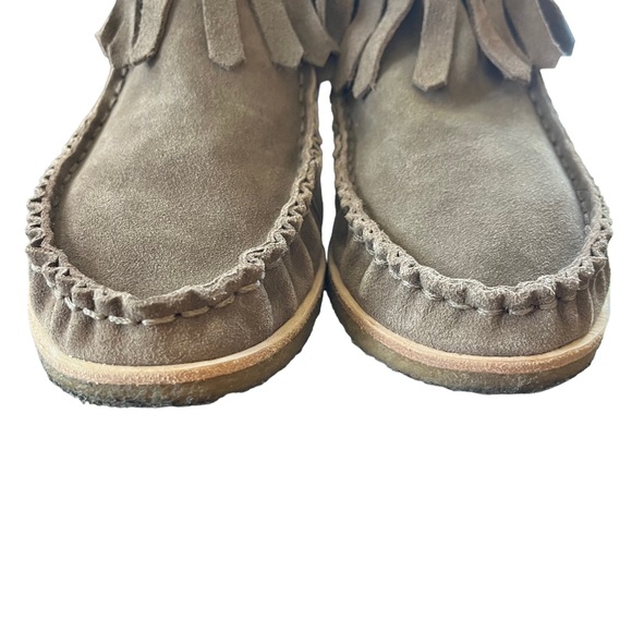 Splendid Womens Brown Suede Fringe Moccasins Ankle Boot Shoes size 8 - Picture 5 of 11
